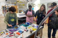 Eskenazi School of Art, Architecture and Design students working on an art project.